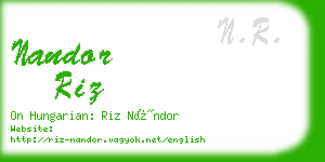 nandor riz business card